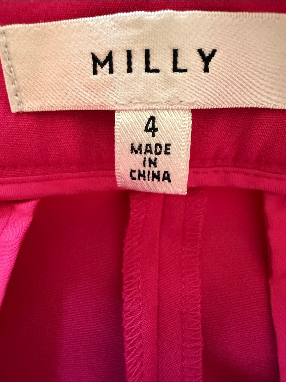 Milly Wide-Leg High-Rise Pants in Hot Pink - Picture 2 of 2